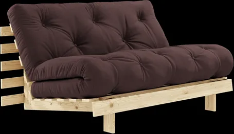 Sofá-cama Karup Design Roots com colchão 140x200 715 Marrom/Pinheiro
