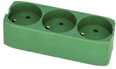 Gripo Extensão com 3 tomadas e aterramento, Verde
