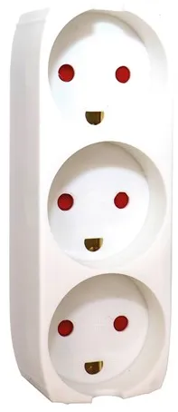 Gripo Extensão com 3 tomadas e aterramento, Branco