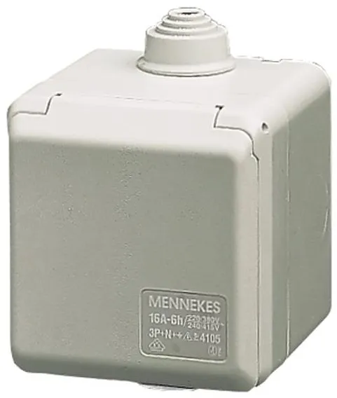 Mennekes CEE tomada de parede externa 3 polos 16A 230V IP44 6H 4102