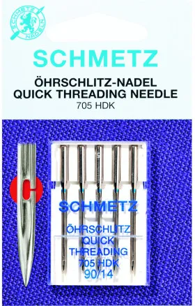 Agulhas para Máquina de Costura Schmetz Handicap / Enfiagem Fácil 705 HDK Tamanho 80 - 5 unid.