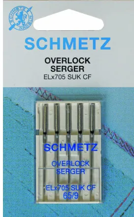 Agulhas para Máquina de Costura Overlock Schmetz ELx705 SUK CF Tamanho 90 - 5 unid.