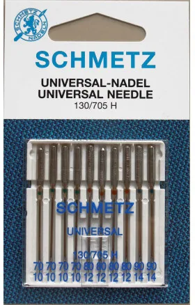 Agulhas para Máquina de Costura Schmetz Universal 130/705H Tamanho 70 - 10 unid.