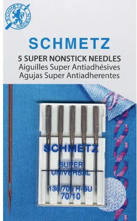 Agulhas de Máquina de Costura Schmetz Super Universal antiaderente 130/705 H-SU Tamanho 100