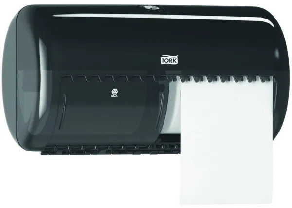Tork Twin dispenser, para papel higiênico, 2 rolos, preto, T4