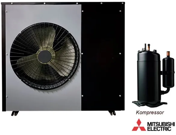 Bomba de calor ar/água Andersen Electric Nordic One com WiFi, 12kW, Preto