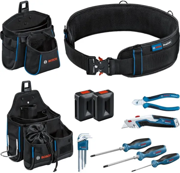 Cinto de ferramentas e conjunto de ferramentas manuais Bosch