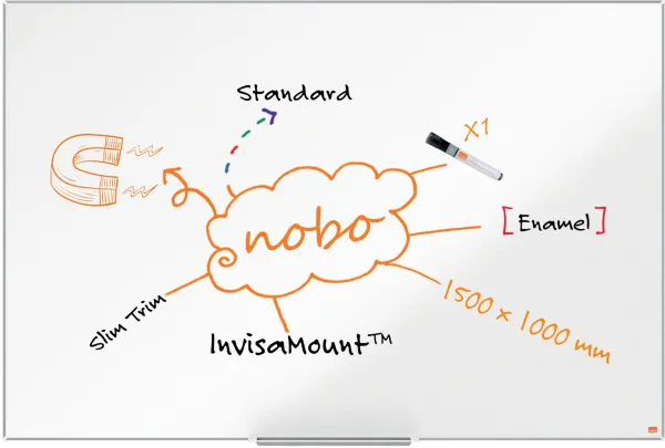 Nobo Impression Pro quadro branco esmaltado 150x100cm branco